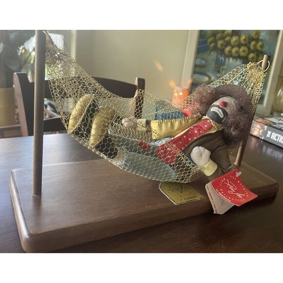 Ron Lee Clown Tomorrow Is Soon Enough Napping Clown Hammock Vintage Applause - Picture 8 of 11